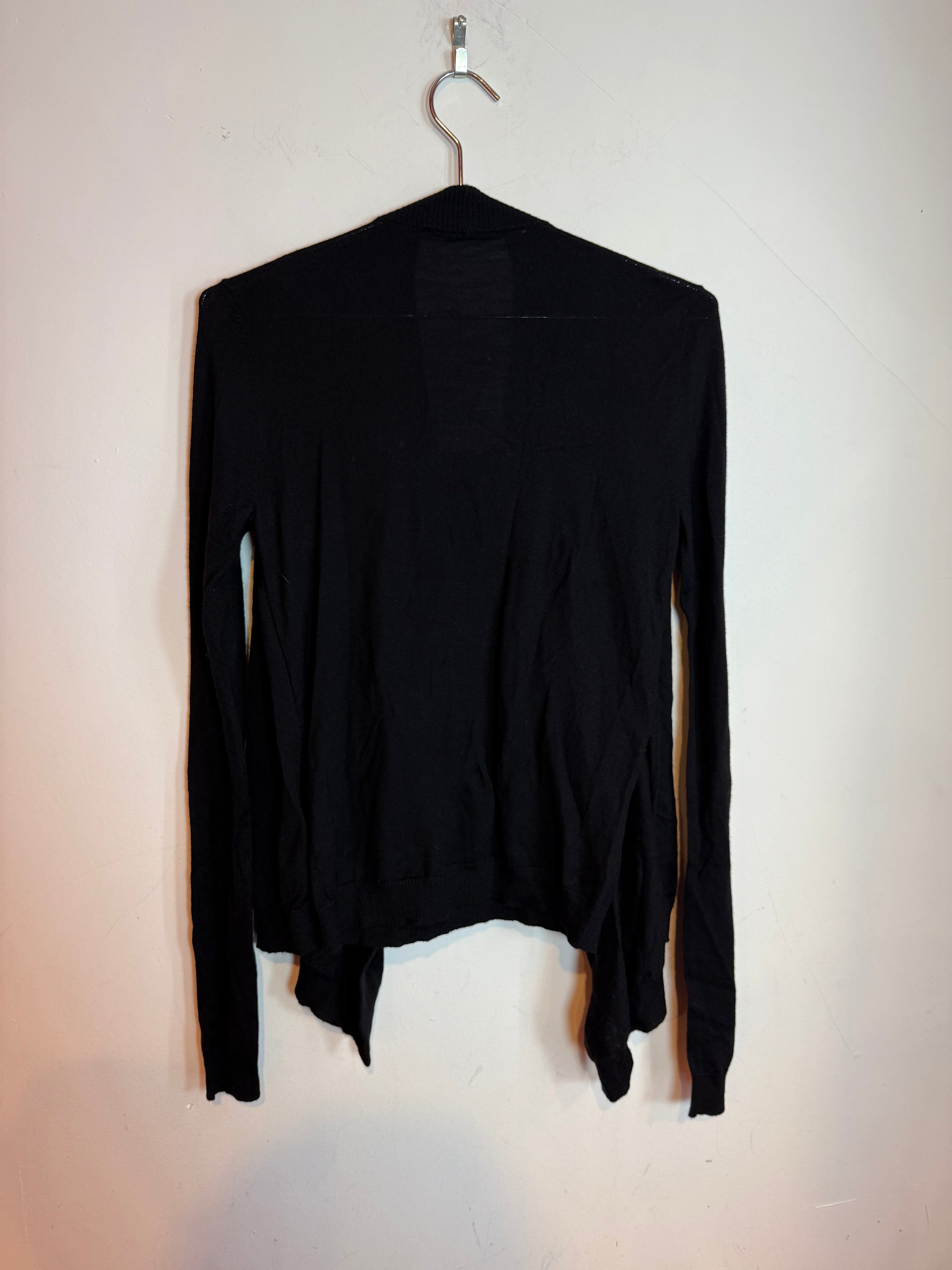 Givenchy Paris Knit Open Front Cashmere Cardigan Sweater Black Women's