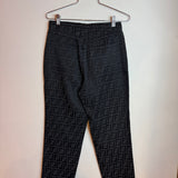 Vintage Fendi Zucca FF Monogram High Waist Jeans Black Women's