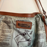 Vintage John Galliano Gazette Newspaper Print Shoulder Bag Handbag