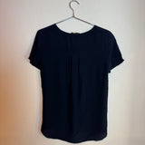 Loro Piana Navy Blue Silk Pullover Blouse Made in Italy