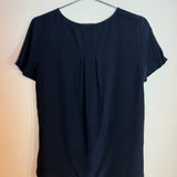 Loro Piana Navy Blue Silk Pullover Blouse Made in Italy
