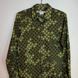 VTG Comme des Garçons S/S 2001 Polka Dot Long Sleeve Shirt Olive Green Size M