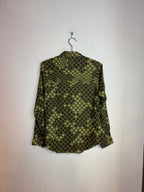 VTG Comme des Garçons S/S 2001 Polka Dot Long Sleeve Shirt Olive Green Size M