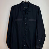 Louis Vuitton Two Pocket Chest Stripe Detail Button-Up Long Sleeve Shirt Black
