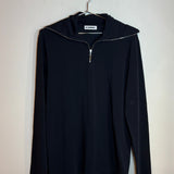 Jill Sander Quarter Zip High Neck Pullover Sweater Black