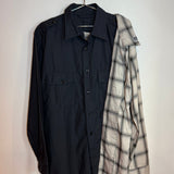 Maison Mihara Yasuhiro Left Docking Shirt Plaid & Black Long Sleeve Button Up
