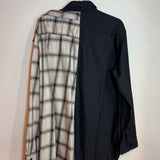 Maison Mihara Yasuhiro Left Docking Shirt Plaid & Black Long Sleeve Button Up