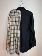 Maison Mihara Yasuhiro Left Docking Shirt Plaid & Black Long Sleeve Button Up