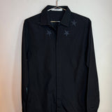Givenchy Black Button Up Long Sleeve Shirt with Star Embroidery