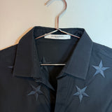 Givenchy Black Button Up Long Sleeve Shirt with Star Embroidery