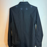Givenchy Black Button Up Long Sleeve Shirt with Star Embroidery