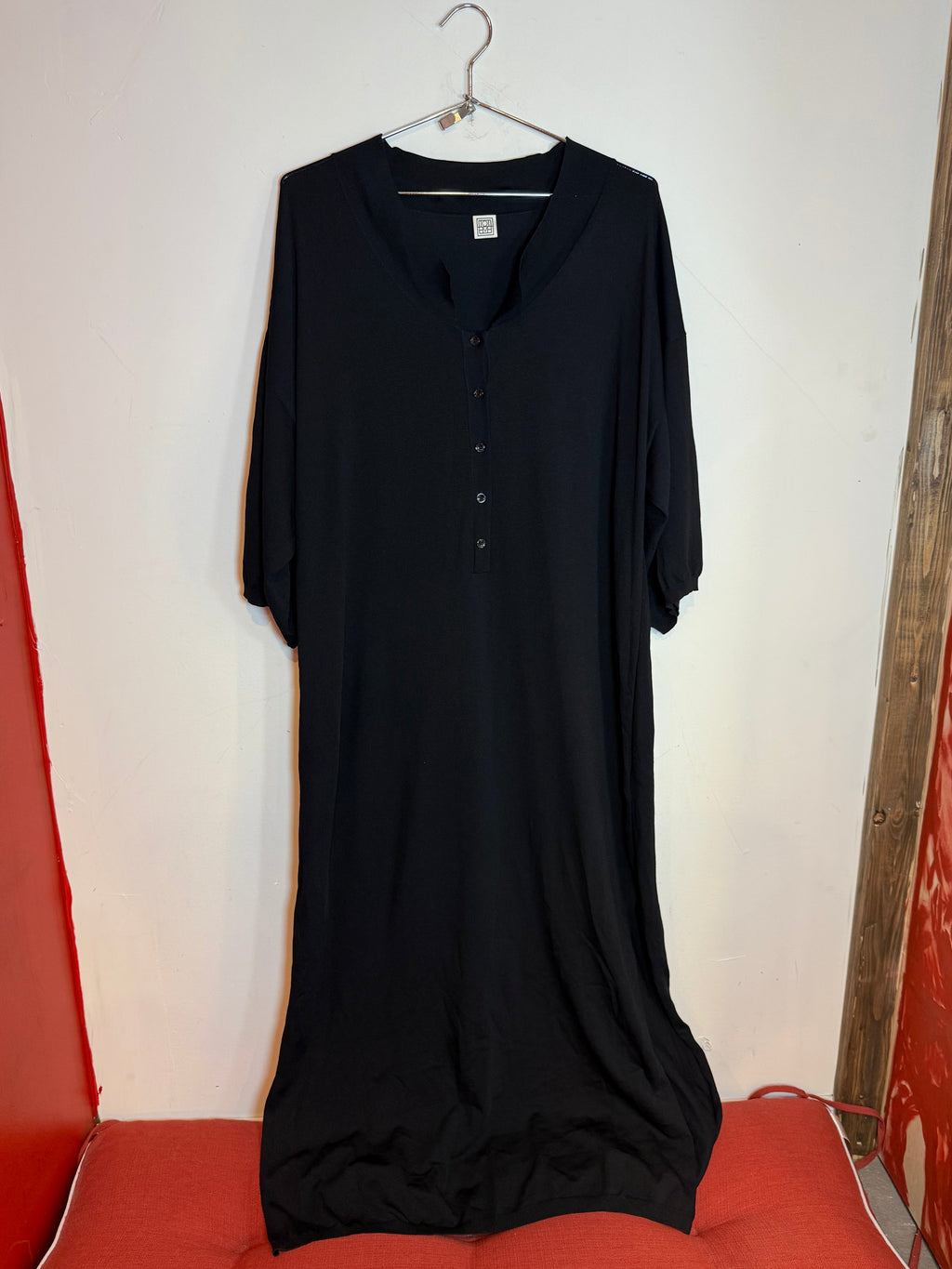 Toteme Black Long Sleeve Maxi Beach Dress