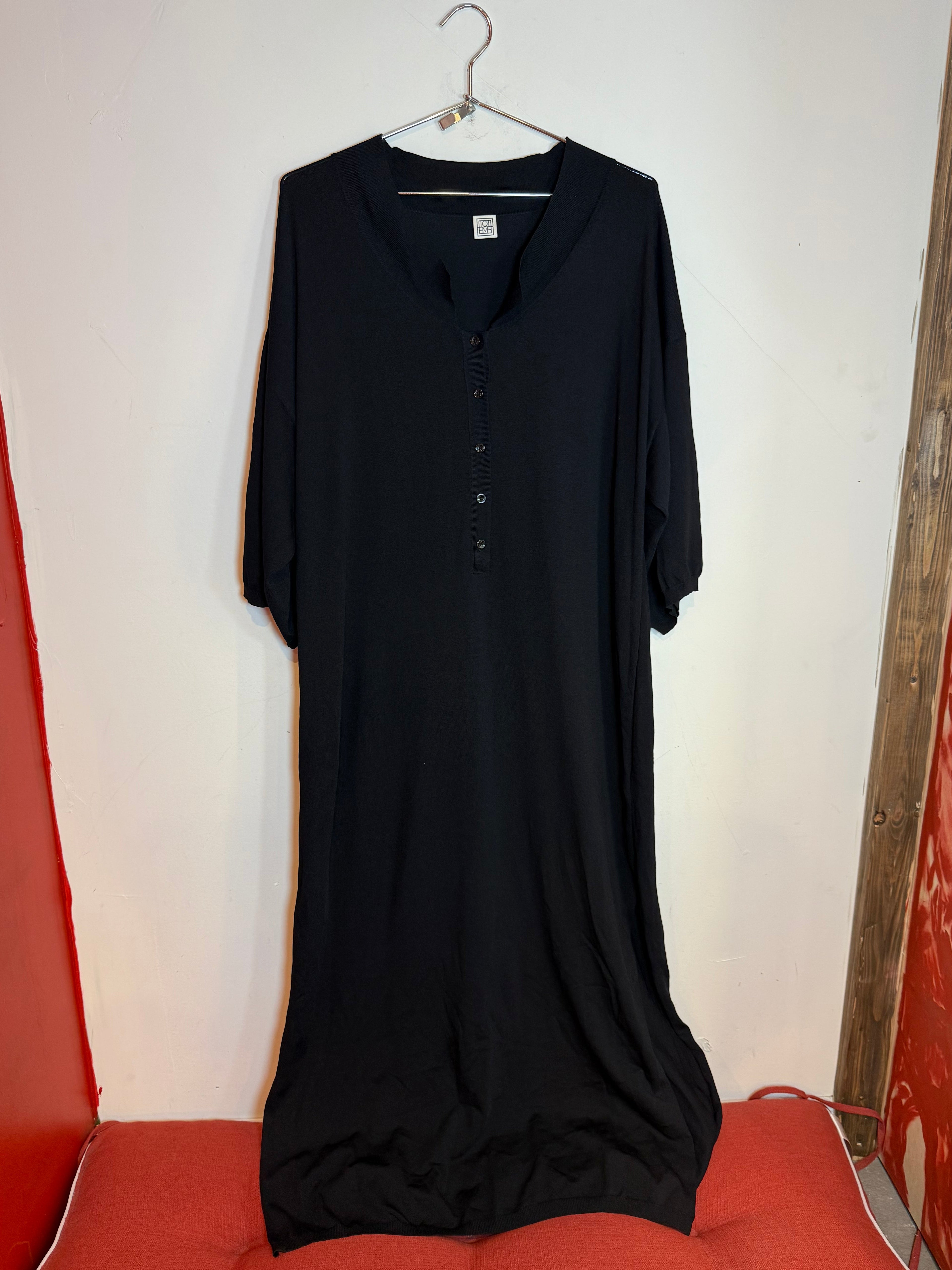 Toteme Black Long Sleeve Maxi Beach Dress