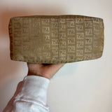 Vintage Fendi Zucca Zucchino Monogram Pochette Handbag Shoulder Bag Brown