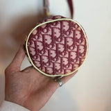 Vintage Christian Dior Oblique Monogram Trotter Cylinder Shoulder Bag Burgundy