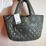 Chanel Coco Cocoon Quilted Puffer Medium Tote Bag Grey