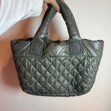 Chanel Coco Cocoon Quilted Puffer Medium Tote Bag Grey