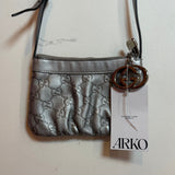Gucci Metallic Silver Guccissima Leather GG Monogram Crossbody Bag