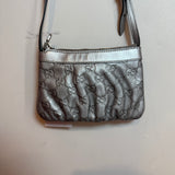Gucci Metallic Silver Guccissima Leather GG Monogram Crossbody Bag