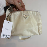 Prada Nylon Cosmetic Pouch Cream