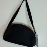 Vintage Gucci GG Monogram Canvas Half Moon Black Hobo Shoulder Bag