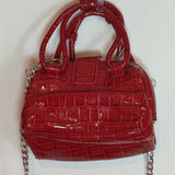 Vivienne Westwood Croc-effect Patent Leather 2-Way Shoulder Bag HandBag Red