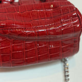 Vivienne Westwood Croc-effect Patent Leather 2-Way Shoulder Bag HandBag Red