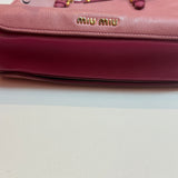 Miu Miu Madras Two-Tone Pink & Magenta Leather 2-Way Handbag Shoulder Bag