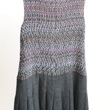 Chanel Multicolor Sleeveless Tweed Dress with Pleated Skirt Black Size 42