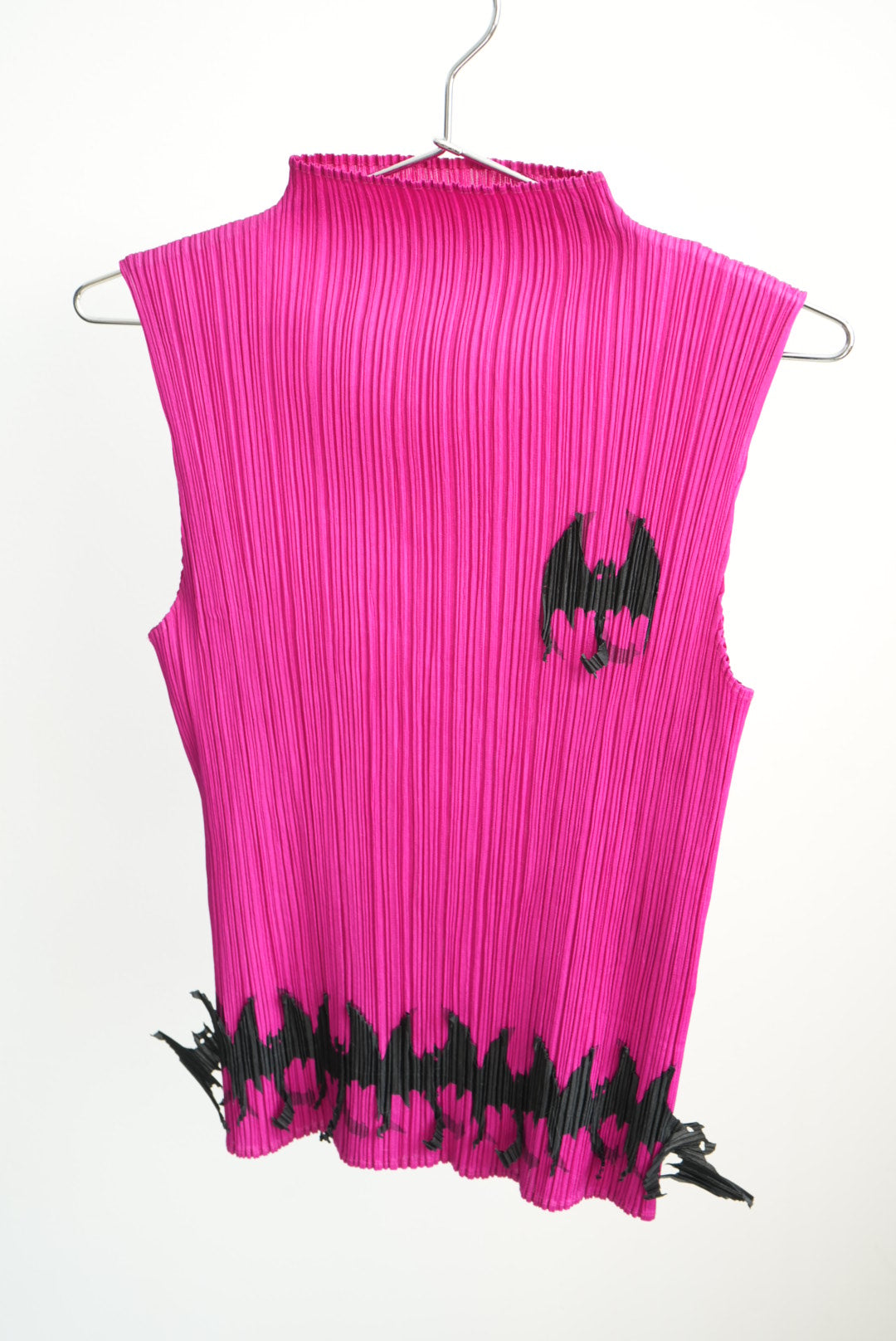 Pleats Please Issey Miyake 3D Bats Sleeveless Pleated Mock Neck Top Size 4