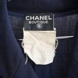 Vintage Chanel Boutique Navy Blue Double Breasted Blazer Dress Gold Buttons