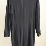 Vintage Chanel Boutique Navy Blue Double Breasted Blazer Dress Gold Buttons