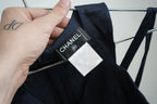 Vintage Chanel Navy Blue Silk Sleeveless Top Blouse Camisole