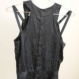 Vintage Chanel Navy Blue Silk Sleeveless Top Blouse Camisole