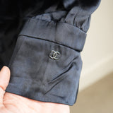 Vintage Chanel Navy Blue Silk Sleeveless Top Blouse Camisole
