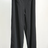 VTG Chanel Boutique High Waisted Button Front Wide Leg Pants Trousers Black 36