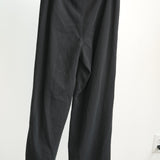 VTG Chanel Boutique High Waisted Button Front Wide Leg Pants Trousers Black 36