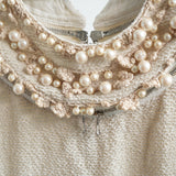 Moschino Pearl Collar Sleeveless Dress Beige New with Tags