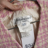 Vintage Yves Saint Laurent Button Front Tweed Jacket Pink