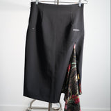 Off-White c/o Virgil Abloh High Waisted Black Skirt with Floral Panel