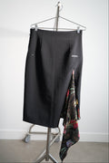 Off-White c/o Virgil Abloh High Waisted Black Skirt with Floral Panel