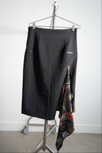 Off-White c/o Virgil Abloh High Waisted Black Skirt with Floral Panel
