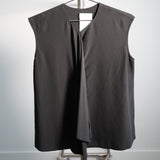 Hermès Black Silk Sleeveless Blouse Made in France