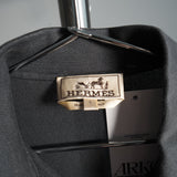 Vintage Hermès Chest Pocket Polo Shirt Gray Size Small