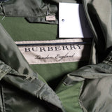 Burberry Nylon Hooded Mod Coat Parka Jacket Olive Green Size 0