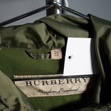 Burberry Nylon Hooded Mod Coat Parka Jacket Olive Green Size 0