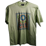 Vintage Versace Sun Face Greek Key Tee Shirt Green Size Small