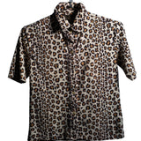 Fendi Leopard Print Button Down Short Sleeve Shirt Made in Italy