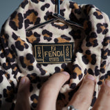 Fendi Leopard Print Button Down Short Sleeve Shirt Made in Italy