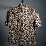 Fendi Leopard Print Button Down Short Sleeve Shirt Made in Italy
